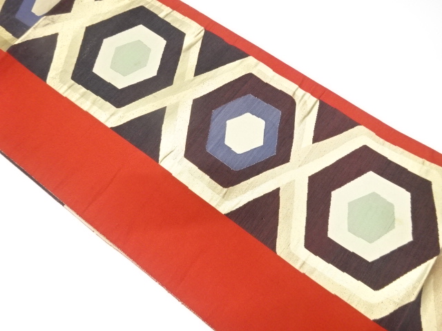 JAPANESE KIMONO / ANTIQUE NAGOYA OBI / SILK / CHIKUZEN HAKATA / WOVEN KIKKO